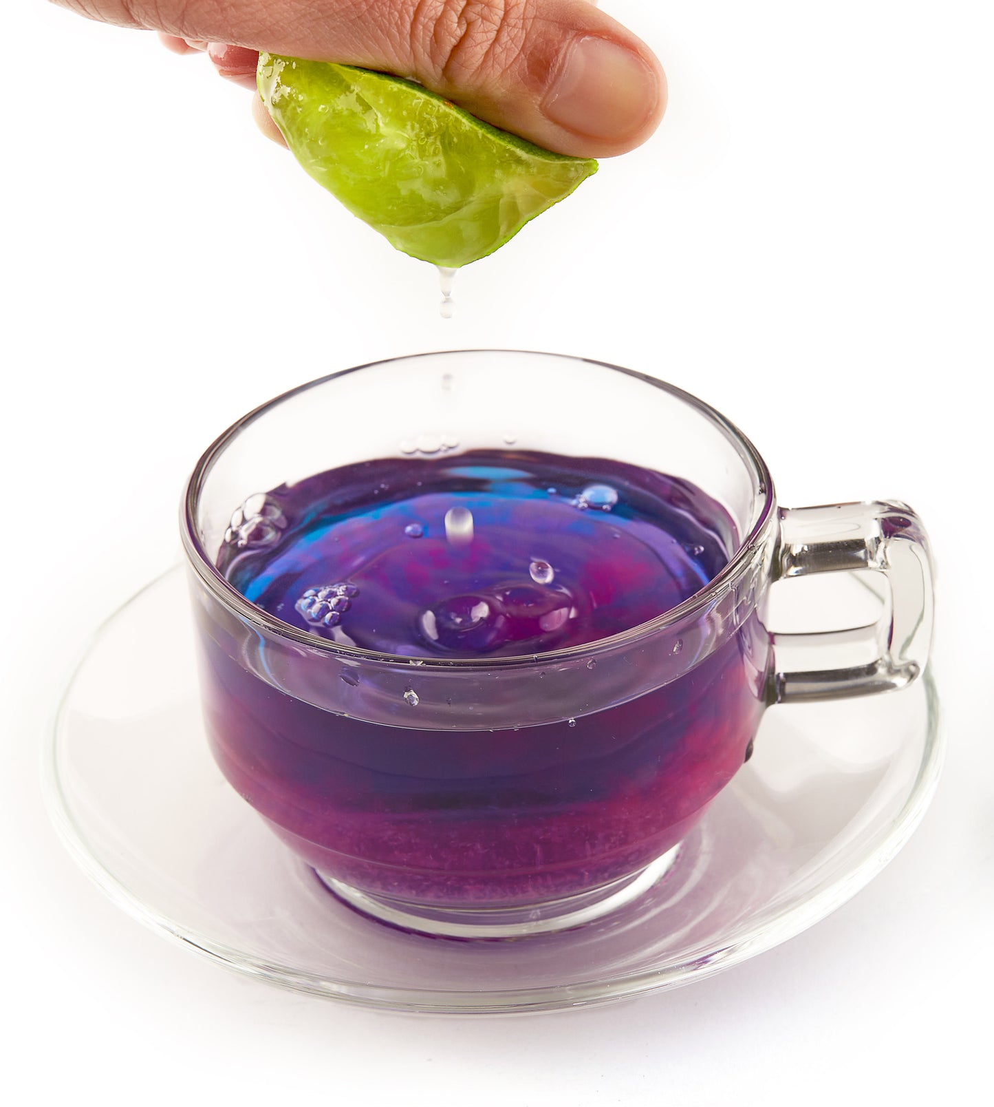 Add Vitamin C by adding lime or lemon juice and watch this tea change from blue to purplish pink.